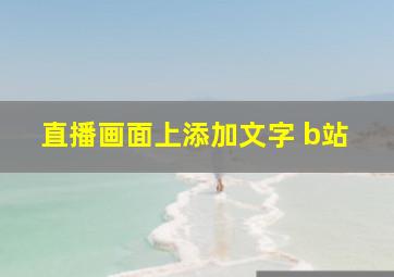 直播画面上添加文字 b站